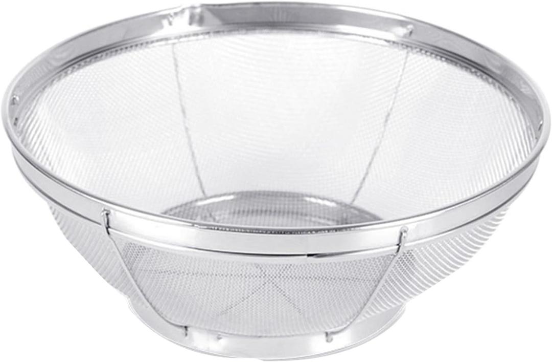 Stainless Mesh Net Strainer Basket Colander To Strain Steam Or Cook Vegetables & Pasta Kitchen Rice Sieve Washing Bowl Food Vegetables Cleaning Strainer Drain Basket Draining (Silver, One Size)