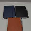 3 Pack Pocket Notebook Journals, Small Notepad Notebooks for Note Taking, A6 Mini Note pads with Pen Holder, 408 Lined Pages, 3.7" x 5.7", Black, Brown, Blue