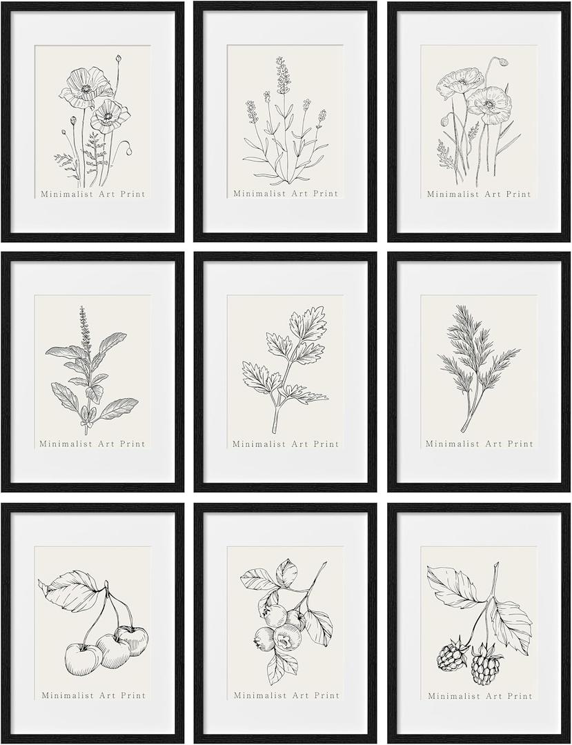 eletecpro 12x16 Picture Frames Set of 9, Classic Gallery Wall Frame Set Displays 8.5x11 Photos with Mat or 12x16 without Mat, Photo Frames Collage Wall Decor, Poster Display for Home Decor, Black eletecpro 12x16 Picture Frames Set of 9, Classic Gallery Wall Frame Set Displays 8.5x11 Photos with Mat or 12x16 without Mat, Photo Frames Collage Wall Decor, Poster Display for Home Decor, Black