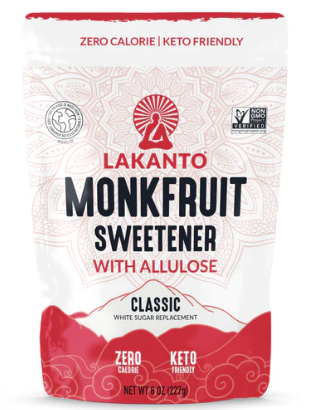 Lakanto Golden Monk Fruit Sweetener, 1:1 Sugar Replacement, Keto Diet Friendly, Zero Calorie, Kosher Sugar Substitute Crystal, Golden - 5 lb Bulk Size (EXP 01/30/2027)