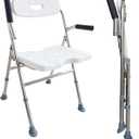 Elderly Assis Medical Shower Bath Seat Adjustable Shower Chair Portable Bath Seat Shower Chair Seat Bench for Seniors Disabled Injured with Handle