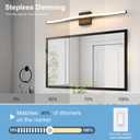 Modern Bathroom Vanity Light 32 inch, Curved, Dimmable 5CCT Led Bathroom Light Fixture Over Mirror, Black Bar Vanity Light for Bathroom Mirror Cabinets-ETL Certificated Modern LED Vanity Makeup Lights, 31.5 inch