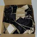 XunYee Glitter Large Christmas Cabinet Ribbons Bows Thick Velvet Festive Xmas Bow Edge Burlap Door Decoration for Christmas Tree Fireplace Kitchen Gift Wrapping (200x5 cm, Black)