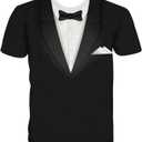 KYKU Tuxedo T-Shirts for Men Suit Tshirt Tux Costume T Shirts (XX-Large)