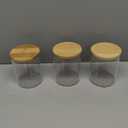 3 Pack Glass Qtip Holder Dispenser Set - Apothecary Jars with Lids for Vanity Makeup Organizer - Bathroom Canister Storage Organizer for Cotton Ball, Swab, Round Pads, Floss