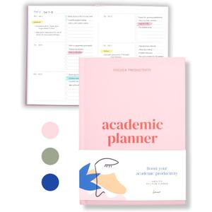 Lamare Academic Planner 2025-2026  Undated Weekly College Student Planner 2025-2026 For Homeschool, High School, College & Nursing Students (Pink)