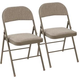 DUMOS Padded Folding Chairs 2 Pack, Foldable Dining Patio Chairs, Outdoor
