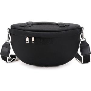 Eslcorri Crossbody Bags for Women - Fashion Sling Purse Shoulder Bag Fanny Pack Leather Causal Chest Bum Bag Cross Body Purse (050 Black)