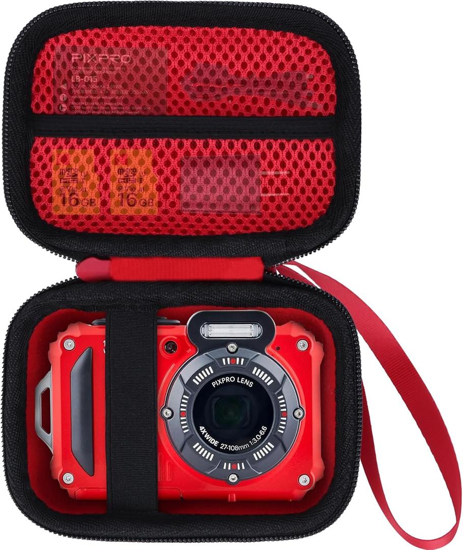 Hard Case Replacement for KODAK PIXPRO WPZ2 Rugged Waterproof Shockproof Dustproof Digital Camera (Black + Red Case)