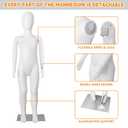 Kid Mannequin Full Body Adjustable Faceless Mannequin Torso Child Dress Form Realistic Adjustable Detachable Manikin Body Display with Metal Base for Children 43.3 Inches