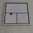 U Brands Rustic Weekly Dry Erase Board with White Wooden Frame, Office Supplies, 14 x 14