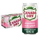 2 x Canada Dry Fruit Splash Strawberry Ginger Ale Zero Sugar Soda, 12 fl oz cans, 12 pack (EXP 08/03/26)