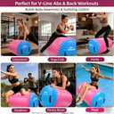 Gymnastics Air Barrel Roller, Inflatable Tumbling Roller Air Mat, Ergonomic Yoga Training Equipment, Barrel Trainer with Pump for Backhandspring, Cheerleading, Home, Gym & Yoga Practice-Multiple Sizes 2.6FT3.5FT Length