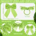 Maxdot 12 Pcs Bow Napkin Rings Valentine's Day Velvet Bow Tie Napkin Holder 4 x 4.9 Inch Serviette Buckles for Valentine's Day Weddings Birthday Party Dinner Table Decor (Green)