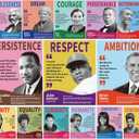 Arosche Black History Month Decorations - 14pc Motivational Posters with Famous African American Inspirational Quotes for Home, School, Classroom, Bulletin Board, Wall, Hallway Decor