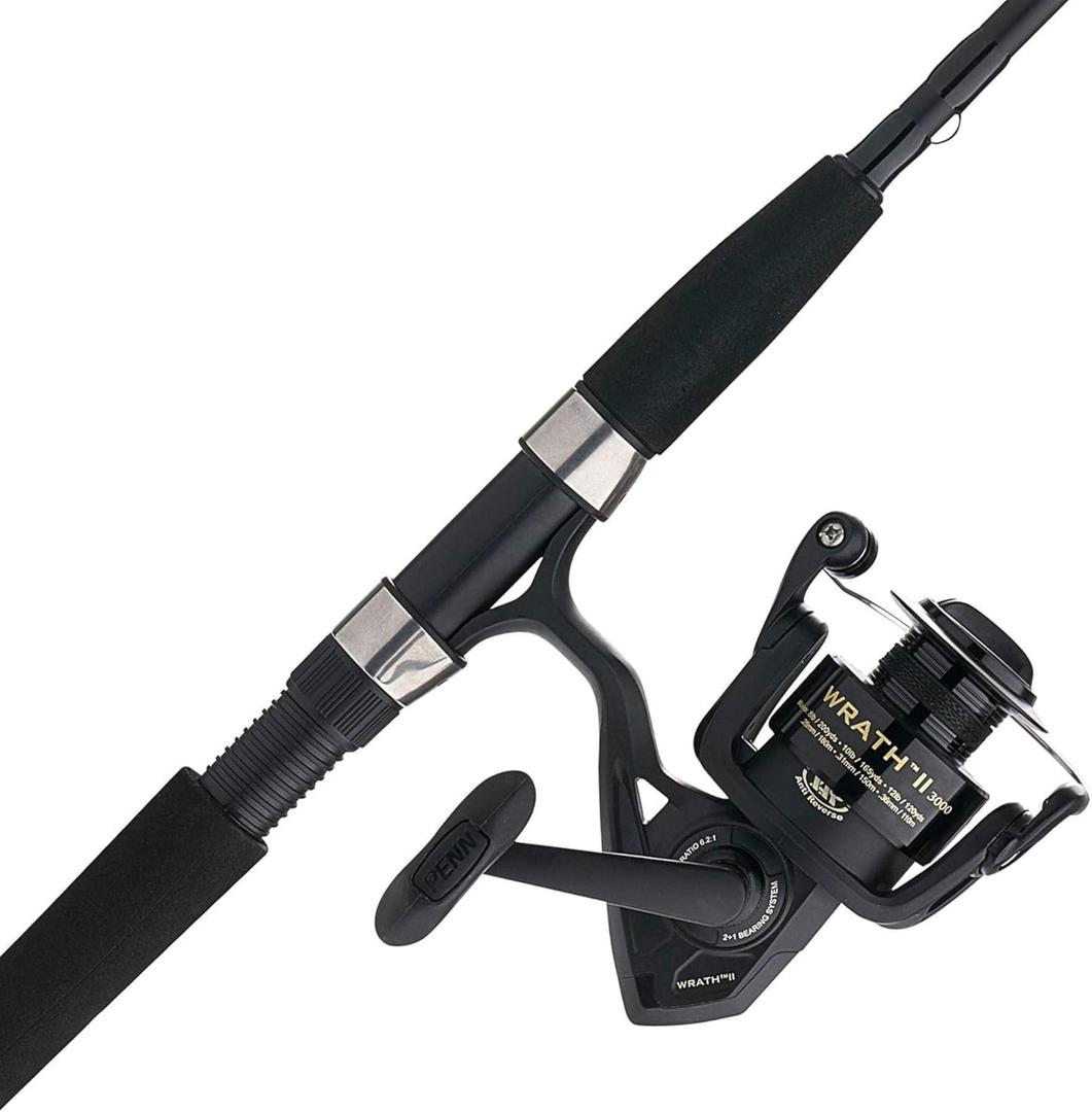 Penn Wrath II Spinning Reel and Fishing Rod Combo (3000 Size Reel - 7' - Medium Light - 2pc)