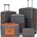 5 Piece Luggage Sets with Spinner Wheels and Tsa Lock, Hardshell ABS Suitcase Set, Lightweight Hardside Waterproof Travel Suitcases for Men Women, 20", 24", 28" Gray