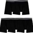 Fruit of the Loom Men's Micro Stretch Boxer Briefs, Designed to Move with You, Lightweight & Moisture Wicking (5 Pack - Black)