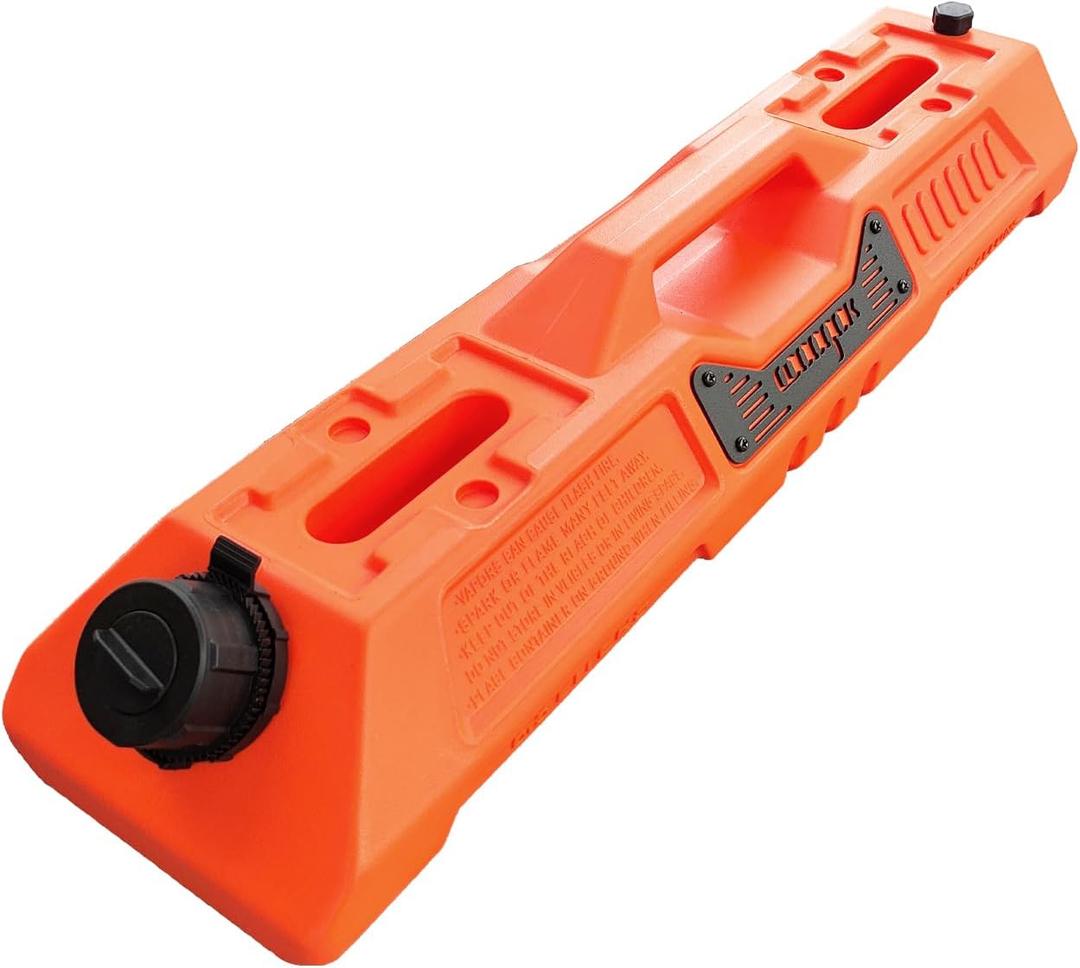 1.7 Gallon/6.5L Fluid Storage Container with Spout Resistant Antistatic Leak-proof Pack Emergency Backup Water Storage Can for Off-road Vehicles RVs SUV ATV Motorcycle without Mount, Orange