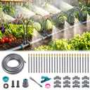 39 FT Drip Irrigation System - Double-Head 360 Adjustable Garden Watering System with 24 Spray Nozzles, Garden Atomizing Misting System & Irrigation System for Garden, Greenhouse, Yard, Lawn, Plants