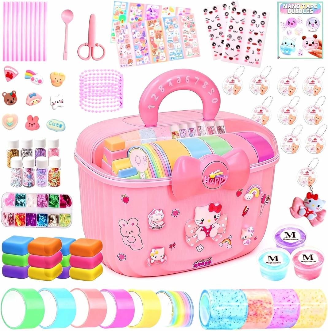 ZiZa Nano Tape Bubble Kit for Kids, Squishy Maker Making Kit, Birthday Toys Gifts for 4 5 6 7 8 9 10 Year Old Girls Girl, Kids Toys for Girls 4-6 6-8 7-8 8-10 10-12