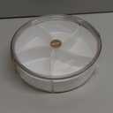 amokk Divided Serving Tray with Lid and Handle Snackle Box Charcuterie Container Portable Snack Platters for Candy, Fruits, Nuts, Snacks, for Parties, Entertaining, Picnic (Transparent)