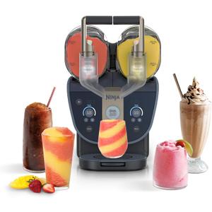 Ninja SLUSHi Twist Smart Frozen Drink Maker with Dual SlushAssist, FS701BL | 2 SLUSHI MACHINES IN 1, Serve separately or twist together, Dual SlushAssist Technology, 10+ Servings, two 72 oz vessel