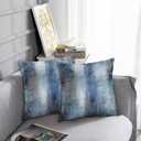 Britimes Throw Pillow Covers Modern Home Art Decor, 20 x 20 Inches Set of 2 Pillow Cases Decorative, Abstract Oil Painting Pillowcases for Bedroom, Living Room, Cushion Couch Sofa, Navy Blue Accent