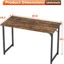 PayLessHere | 47 Inch Computer Desk | Vintage | Office Desk with Metal Frame, Adjustable Feet | Water-Resistant, Scratchproof Surface | Sturdy Writing Table for Home Office or Study | Pack of 1