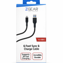 ZGear 6 Foot Sync Charge Cable For USB-C To USB-C
