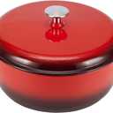 Amazon Basics Cast Iron Dutch Oven Pot with Lid, Enameled, Round, Dual Handles, Heavy-Duty, Large, 7.3-Quart, Red
