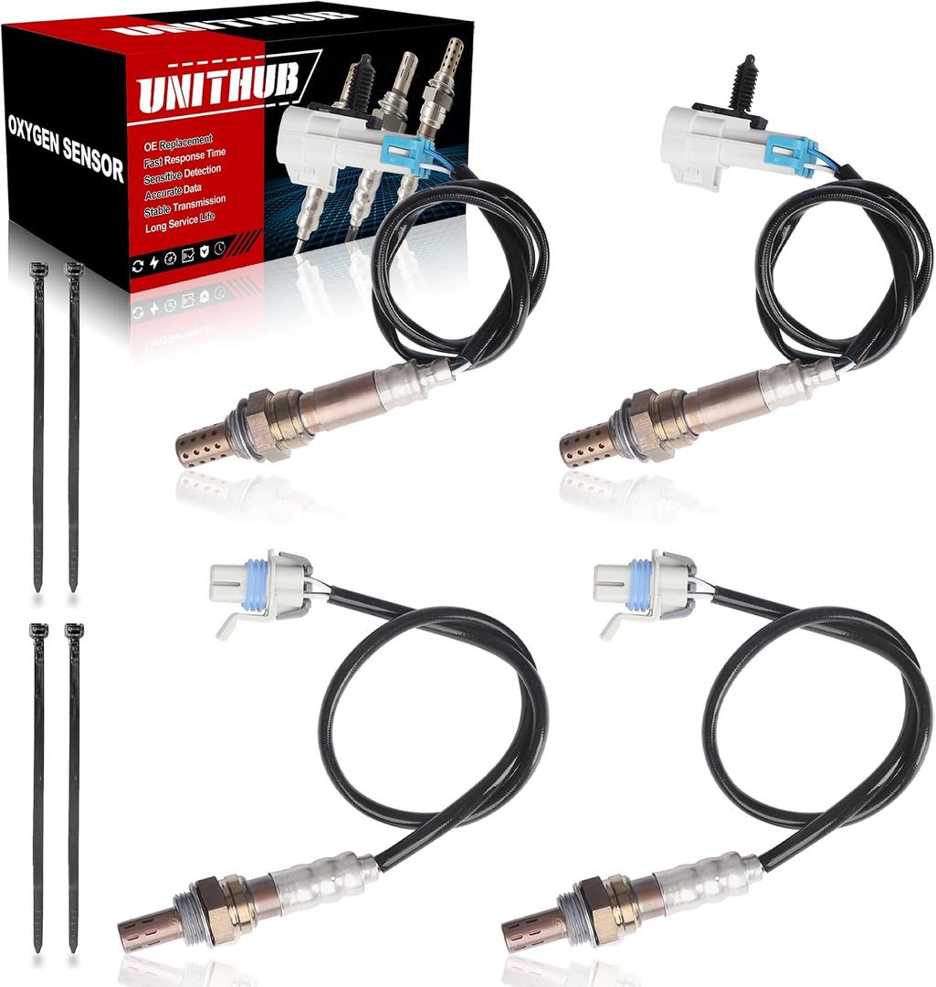 Oxygen Sensor Upstream + Downstream 234-4668 2344407 Compatible for Chevy Silverado Tahoe Avalanche Compatible for GMC Yukon Sierra Compatible for Cadillac Escalade 2008-2014 (Set of 4)
