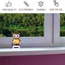 Solar Powered Toy Owl Dancing Figure, Cute Solar Dancing Shaking Head Animals for Car Dashboard Decoration and Desk Ornament (B-Brown)