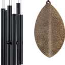Wind Chimes Outside Deep Tone, 45 in WindChimes Large with 6 Heavy Tubes, Large Deep Tone Wind Chime Outdoor for Garden Hanging Dcor,Sympathy Gifts, Black