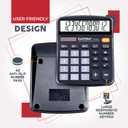 CATIGA 12 Digit Desk Calculator, Desktop Calculators with Large LCD Display & Big Buttons, Dual Power Solar & Battery, Standard Basic 4 Function Calculator for School, Office, Home