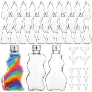 Yaomiao 30 Packs 2.5 oz Plastic Sand Art Bottles with Lids for Kids 3 Style Sand Art Clear Container for Wedding Invitation Fun Craft Supply Boy Girl Decoration