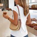 Bliwov 3 Pack Womens Cap Sleeve Tops V Neck T Shirts Summer Spring Outfits Beach Vacation Fashion Tee Blouse Workout Clothes (Medium, Khaki+grey Brown+white)