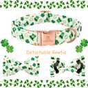 Lionheart glory Dog Bow Collar St. Patrick's Day Dog Collar for Medium Dogs, Adjustable Green Collars Lucky Clover Shamrock Dog Collar with Bowtie Pet Collar Bows (Medium (Pack of 1)