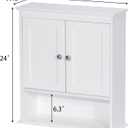 Spirich Bathroom Cabinet Wall Mounted with Doors, Wood Hanging Cabinet with Doors and Shelves Over The Toilet, Bathroom Wall Cabinet White, 21.5"w X 24"h X 7.48"d