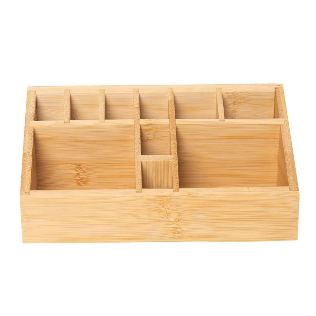 Bamboo Art Supply Organizer, Pen Holder Wooden Desktop Storage for Artists, Office Supplies, Makeup Brushes,Minimalist Desk Accessory for Home Studio, Classroom or Vanity