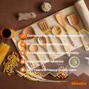 Riveira 9 Pieces Teak Wooden Spoons For Cooking  Premium & Durable Organic Teak Wooden Cooking Utensils  Non Stick Wooden Spatula For Cooking  Non Toxic Utensil Set With Holder & Spoon Rest