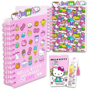 Hello Kitty Journal Set ~ Hello Kitty and Friends Cafe Notebook Bundle with Hello Kitty Tab Journal Plus Stickers, Decals | Hello Kitty School Supplies Gifts