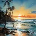 PRASIO Paint by Numbers Kit for Adults Beginner, Beach Paint by Number, DIY Acrylic Adult Paint by Number Kits on Canvas for Home Decor Gift 16x20 Inch