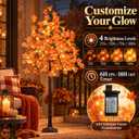 LIGHTSHARE 6FT 120LED Artificial Lighted Maple Tree Warm White Fall Decorations Indoor Ourdoor, Orange
