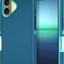 I-HONVA for iPhone 17 Case Shockproof Dust/Drop Proof 3-Layer Full Body Protection [Without Screen Protector] Rugged Heavy Duty Cover Case for Apple iPhone 17 6.3" 2025,Turquoise