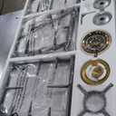 FOTILE GLG36501 36 Black Tempered Glass 5-Burner Gas Cooktop, Tri-Ring 18,000 BTUs Left Burner with Flame Failure Protection Removable Grates and Installation/LP Kit