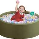 Zedachica Ball Pit for Toddlers 35.43''x11.81 Baby Ball Pits Soft Memory Foam Ball Pit Round Kids Ball Pit Indoor Game Kids Play Ball Pool Ideal Gift for Girls and Boys (Sage Green, NO Balls)