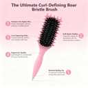 Curl Defining Brush with Capturing Sides - Creates Defined Curls & Tames Frizz, with a Precision Tip for Sectioning - Styling Brush for Wavy to Curly Hair on Wet or Dry Use (Pink)