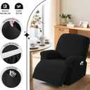 TAOCOCO Oversized Recliner Chair Covers, 1 Seater Streach Recliner Covers Soft Couch Protector Furniture Protector Covers with Elastic Chair Cover Jacquard Pattern (Black)