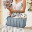 Blissful Diary Baby Diaper Caddy Organizer, Stylish Storage Basket for Newborn Essentials and Diaper Station, Gift for Baby Shower and Registry Must-Have, Dusty Blue